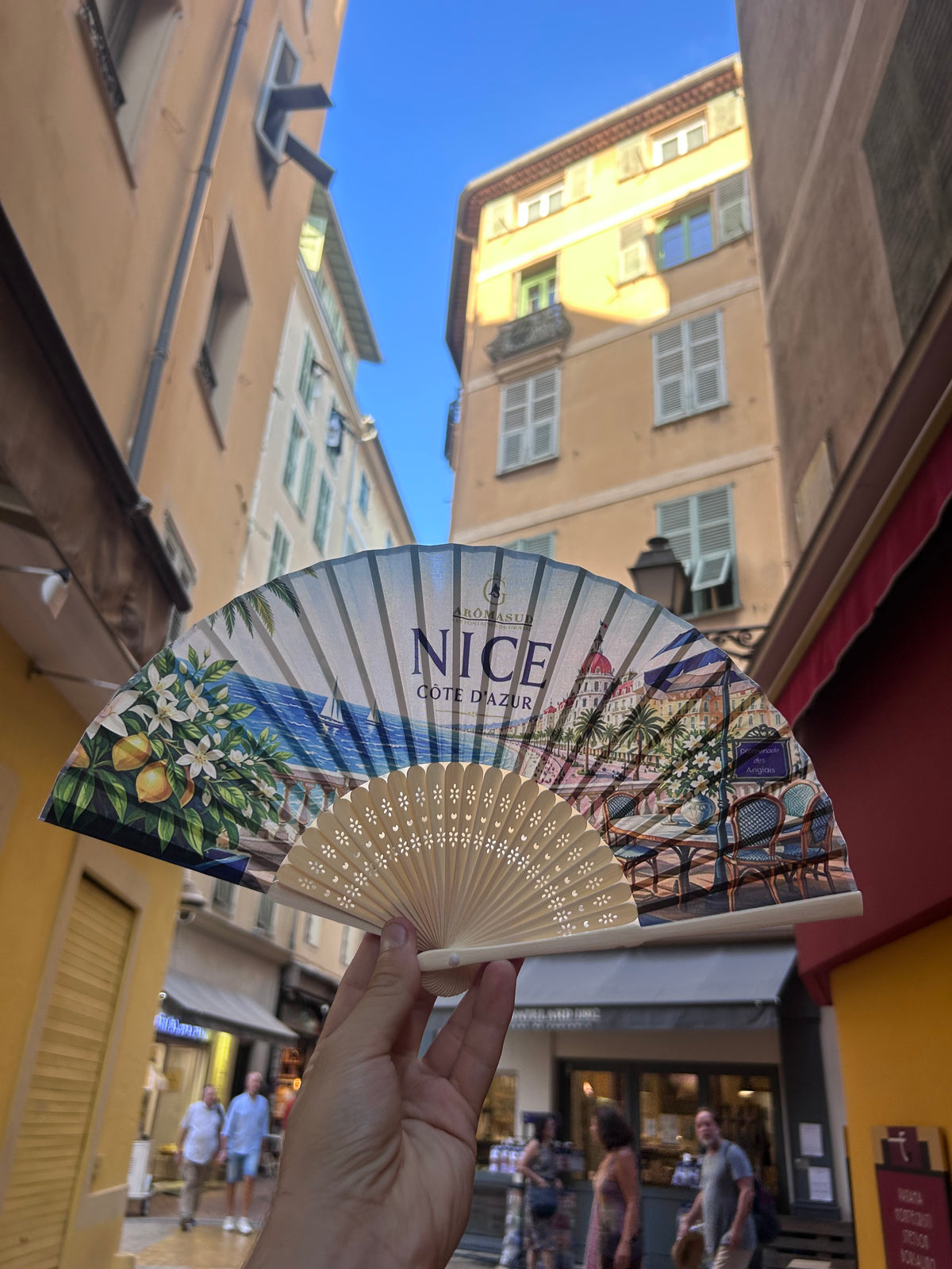 Éventail Nice Côte d'Azur en bambou – Aromasud